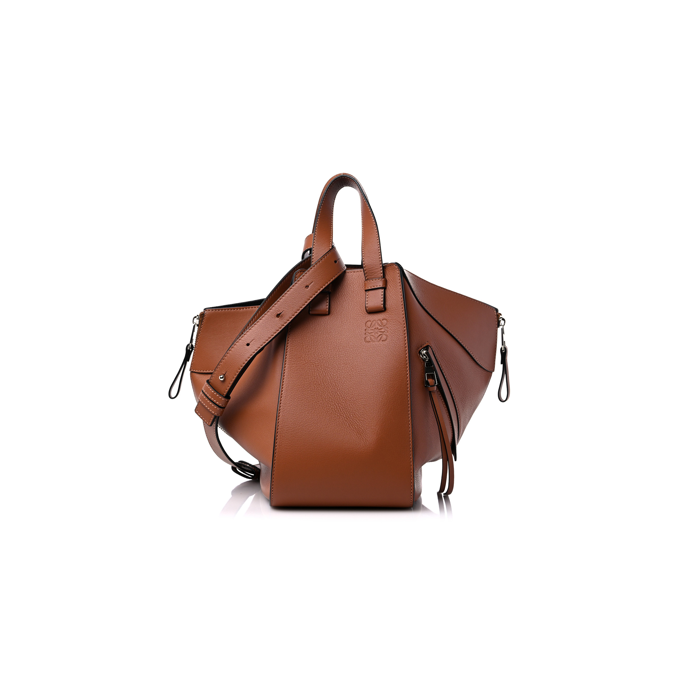 LOEWE CALFSKIN SMALL HAMMOCK SHOULDER BAG TAN (29*24*13cm)