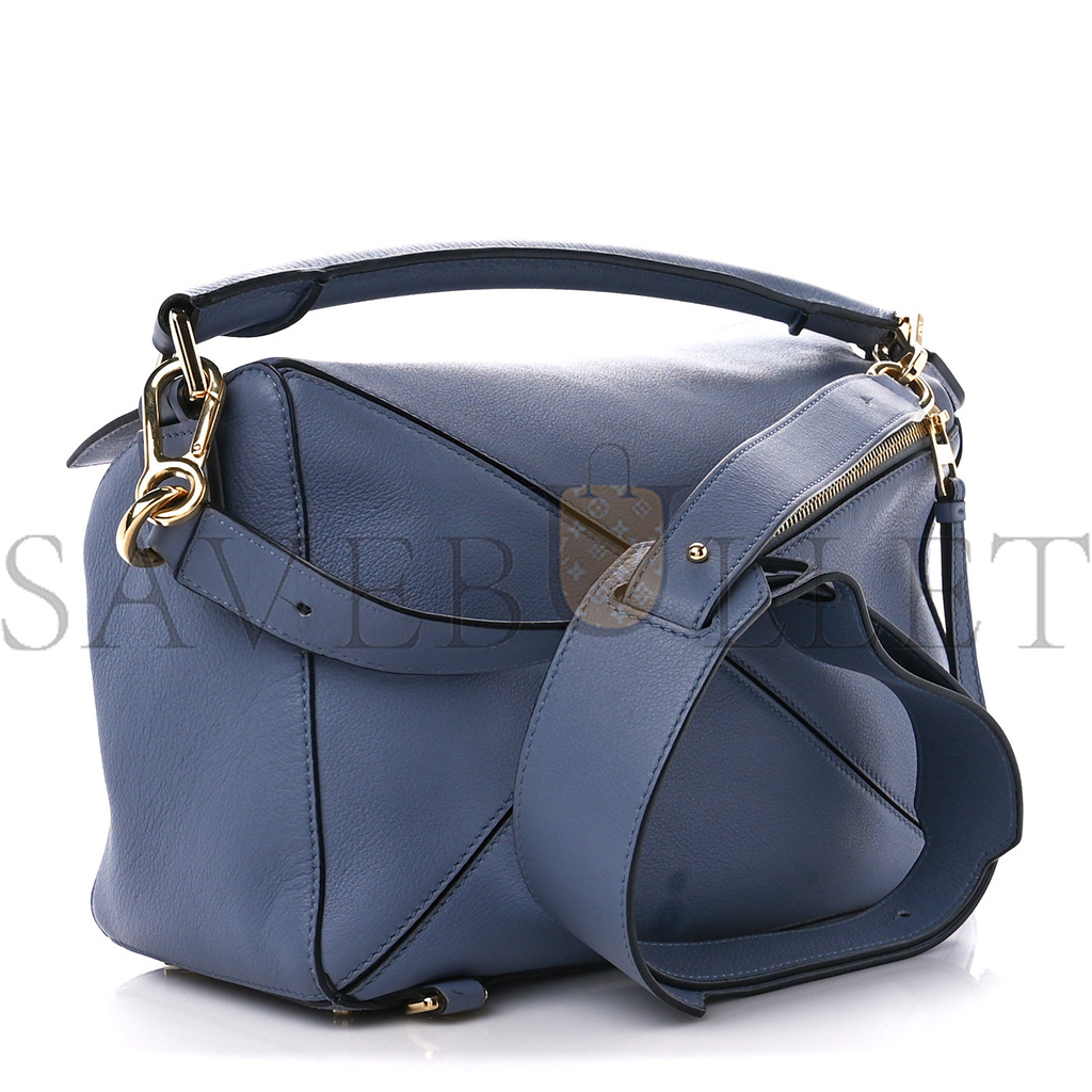 LOEWE CALFSKIN MEDIUM PUZZLE BAG BLUE (29*19.5*14cm)