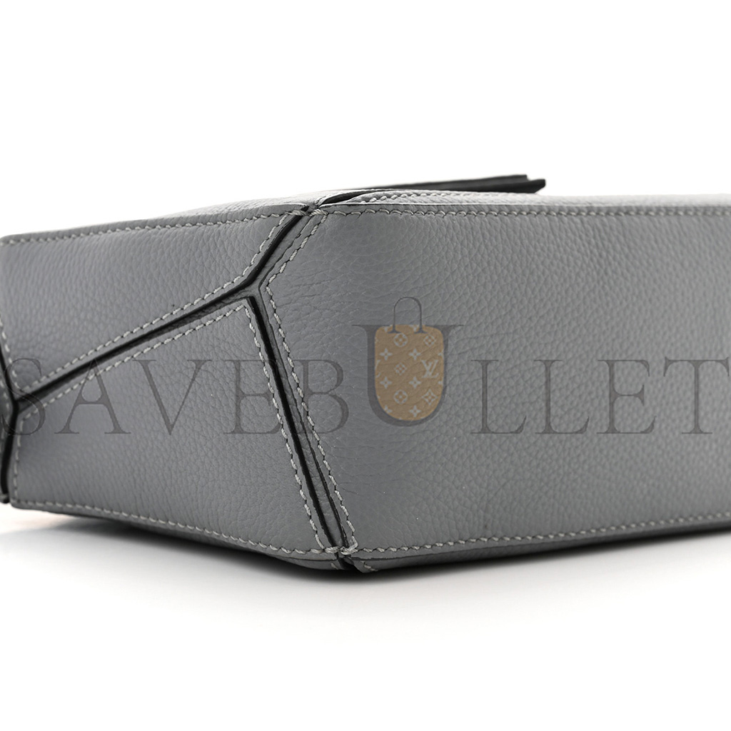 LOEWE CALFSKIN MINI PUZZLE BAG ASPHALT GREY (18*12.5*8cm)