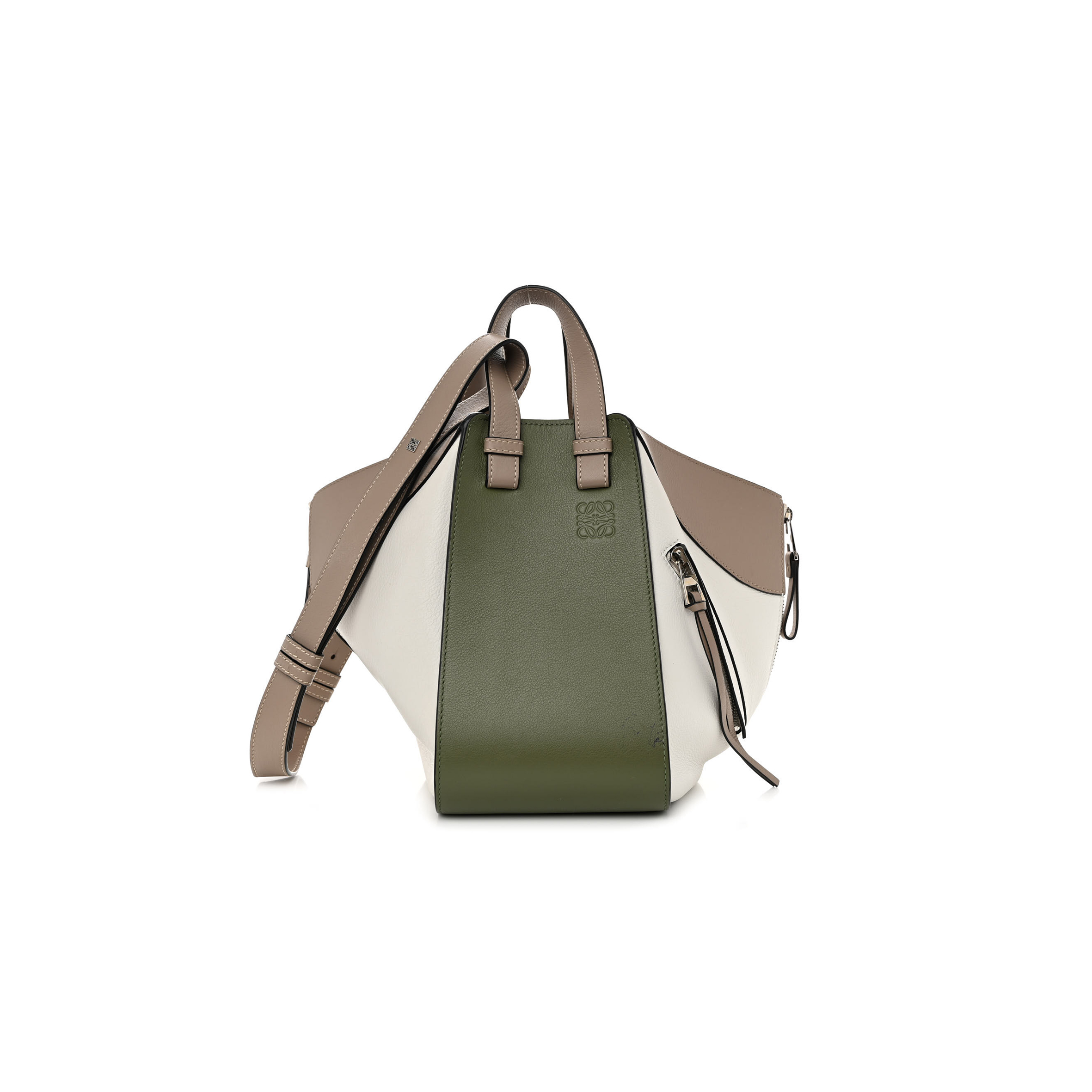 LOEWE CALFSKIN SMALL HAMMOCK SHOULDER BAG AVOCADO GREEN SAND (27*23*14cm)