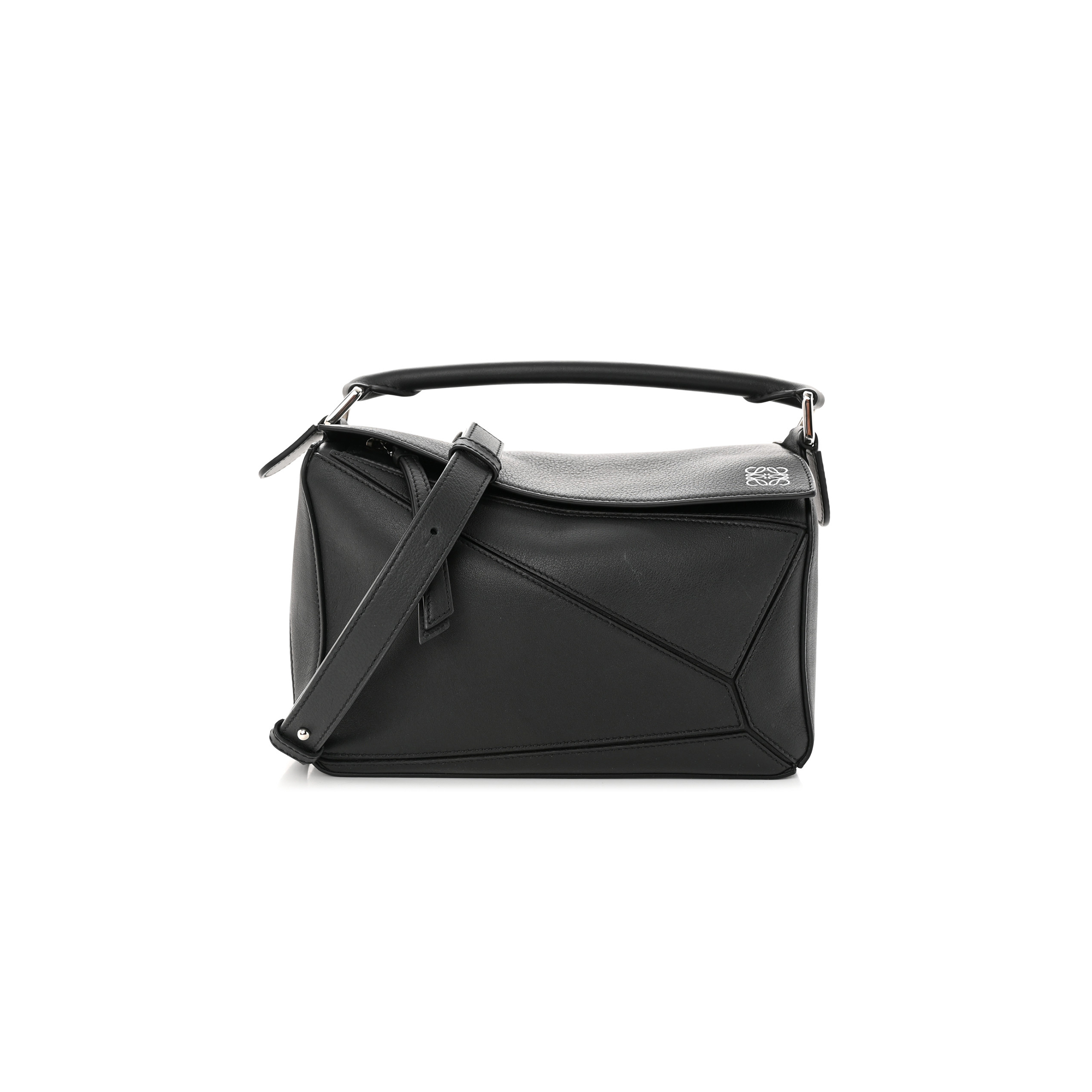 LOEWE CALFSKIN SMALL PUZZLE BAG BLACK (24*16.5*10.5cm)