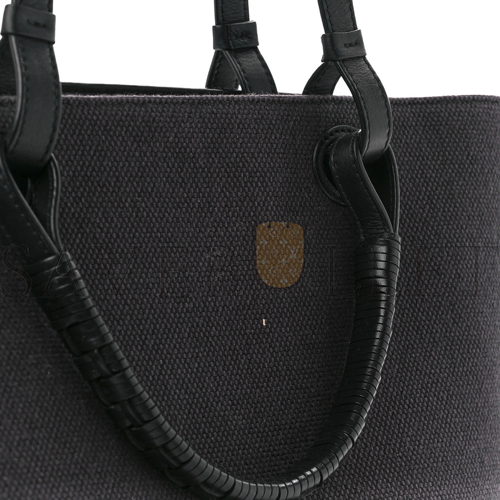 LOEWE CANVAS CALFSKIN MEDIUM ANAGRAM TOTE ANTHRACITE (32*30*17cm)