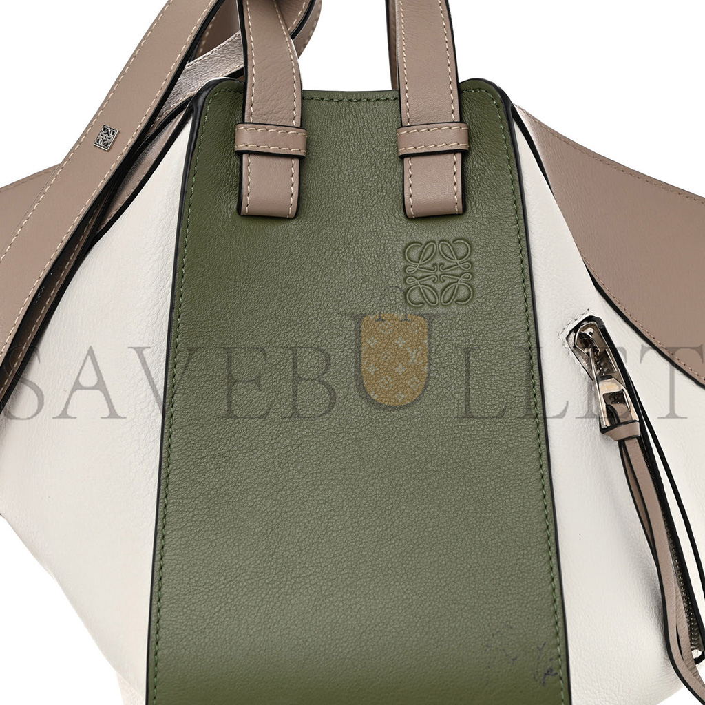 LOEWE CALFSKIN SMALL HAMMOCK SHOULDER BAG AVOCADO GREEN SAND (30*25*13.5cm)