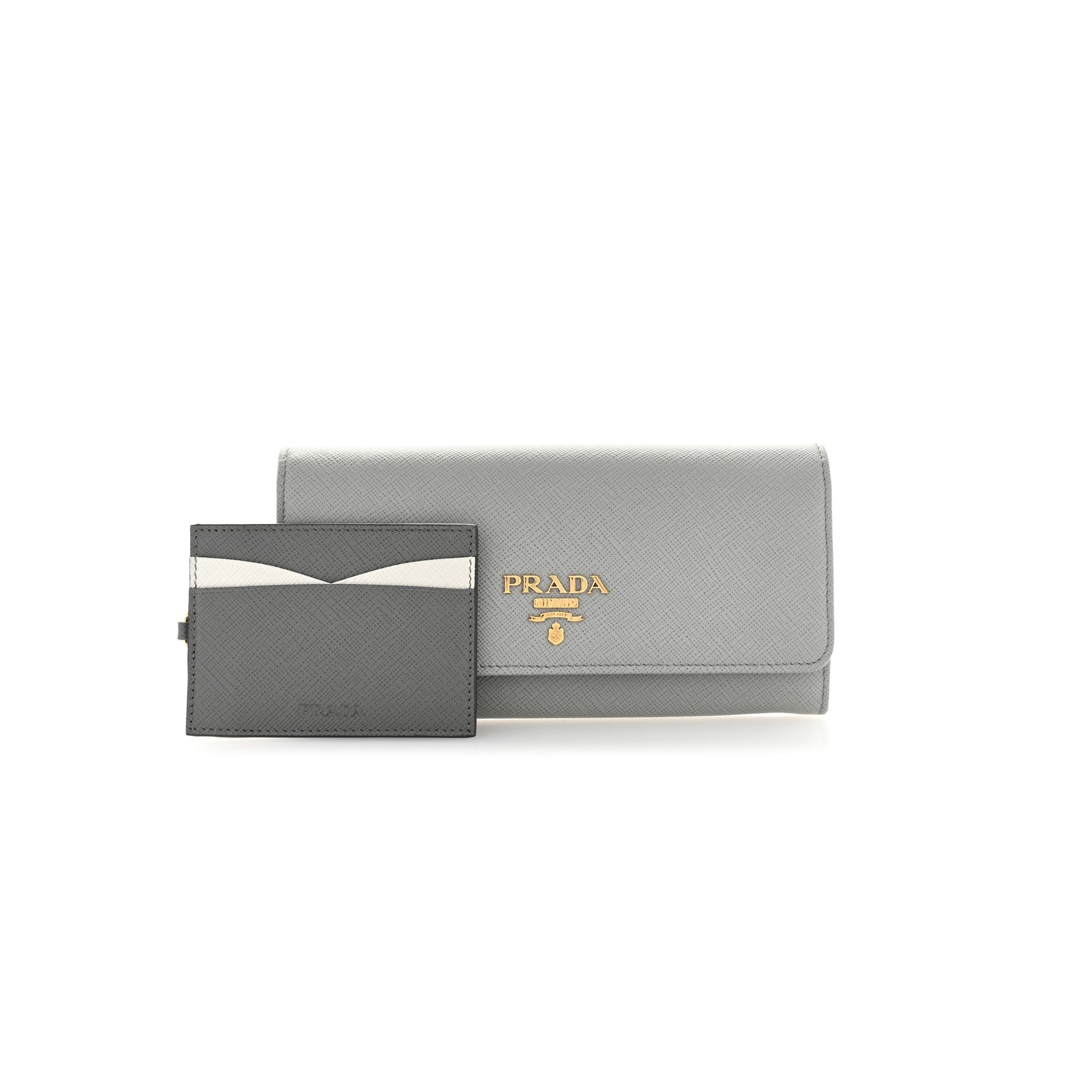 PRADA SAFFIANO CONTINENTAL FLAP WALLET MARMO (18*10*3cm)