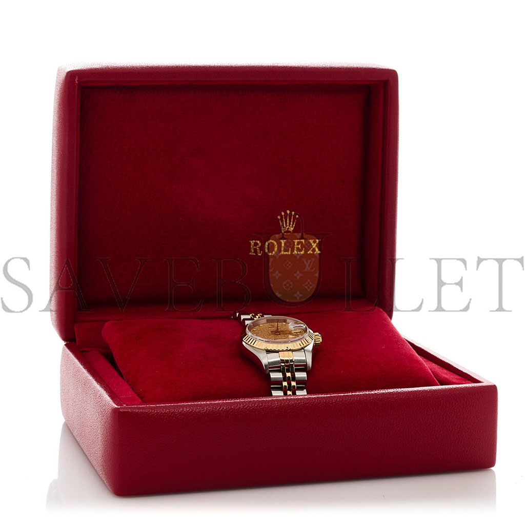 ROLEX STAINLESS STEEL 18K YELLOW GOLD DIAMOND 26MM OYSTER PERPETUAL DATEJUST WATCH CHAMPAGNE JUBILEE 69173