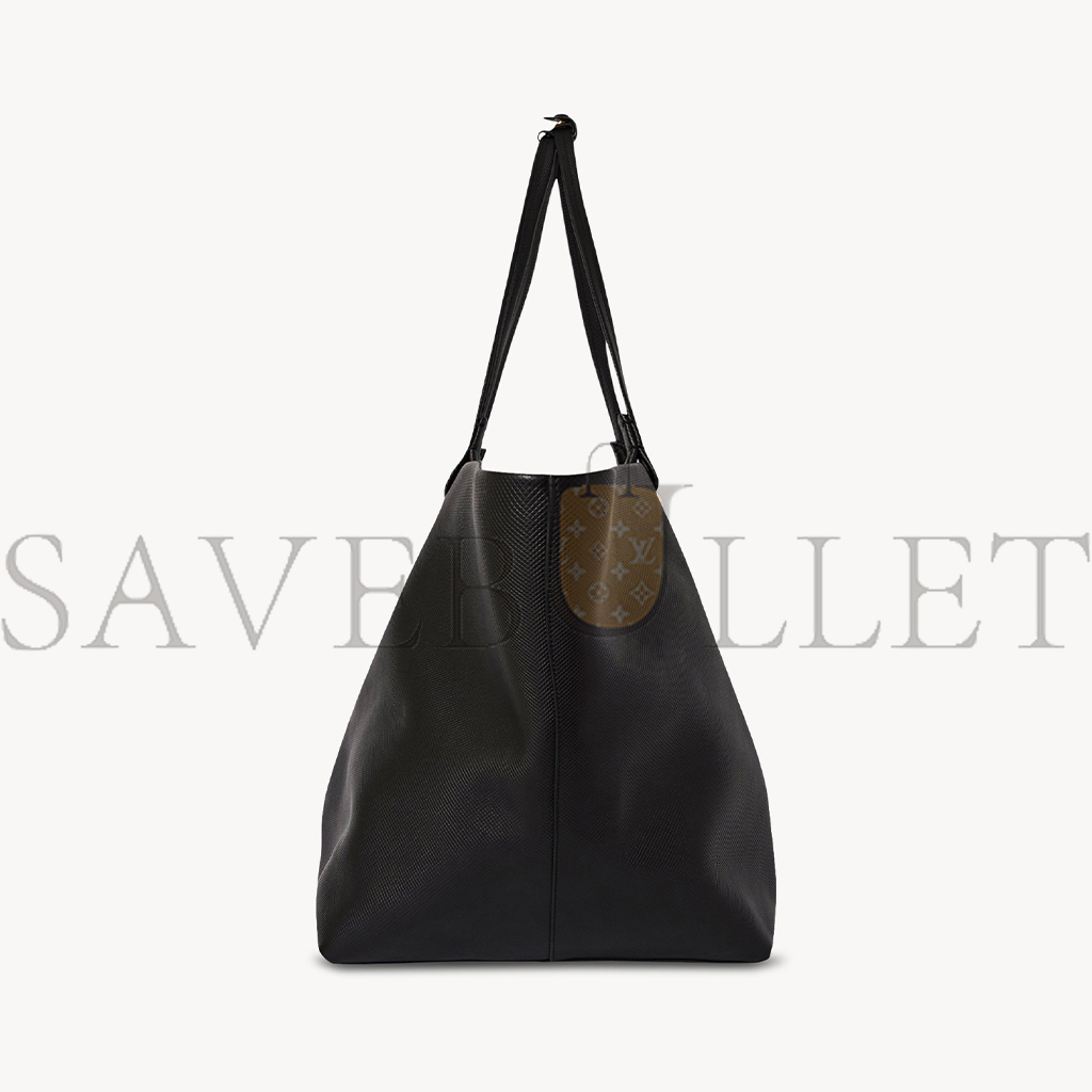 THE ROW XL PARK TOTE BAG IN LEATHER BLACK W1201L72SBLSG (53*36*30cm)