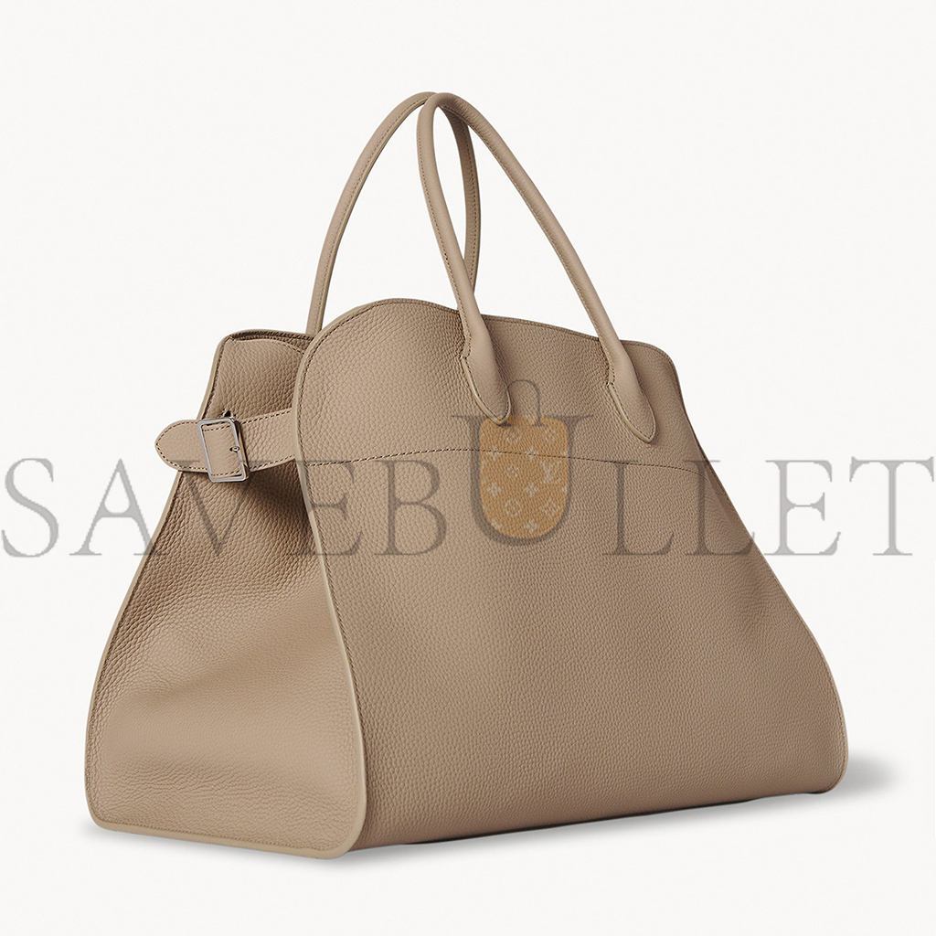 THE ROW SOFT MARGAUX 17 BAG IN LEATHER DARK TAUPE W1254L133DTPL (43*30*25cm)