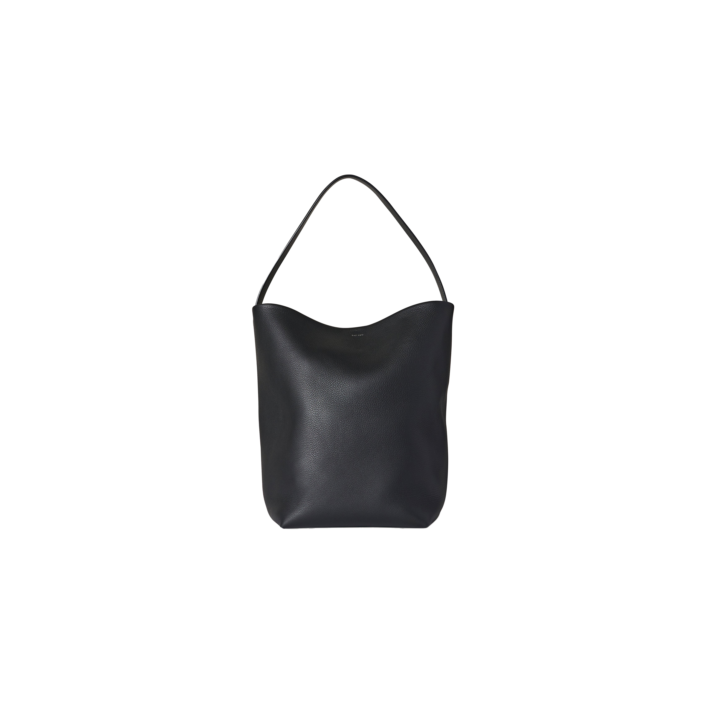 THE ROW LARGE NS PARK TOTE BAG IN LEATHER BLACK W1273L129BLPL (38*43*20cm)