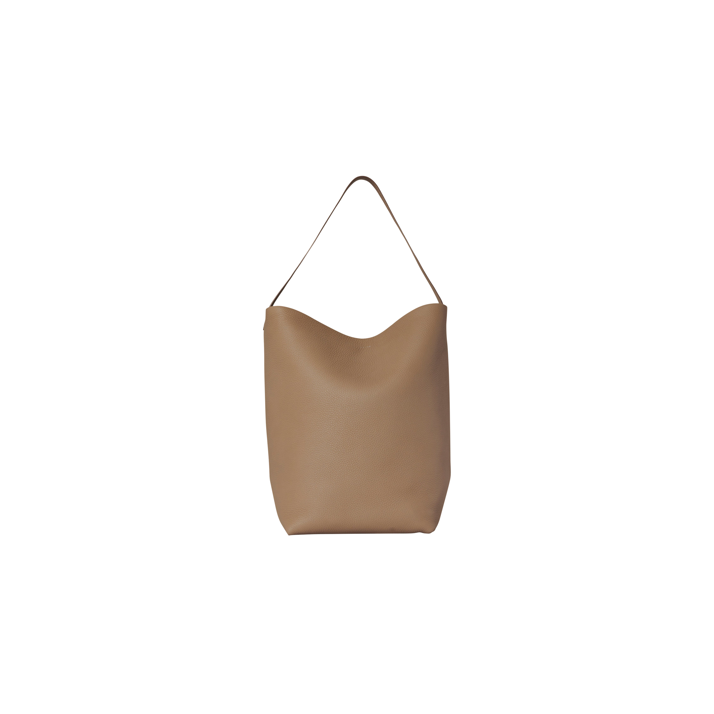 THE ROW LARGE NS PARK TOTE BAG IN LEATHER DARK TAUPE W1273L129DTPL (43*38*20cm)