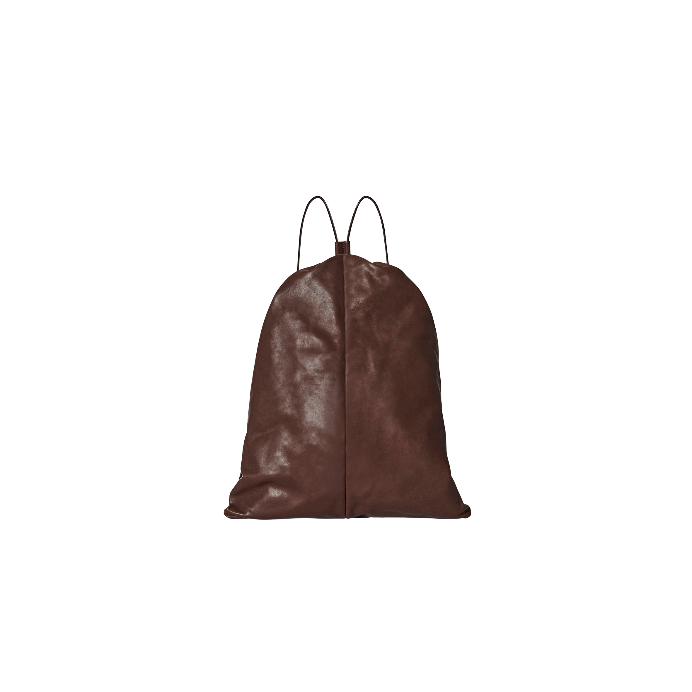 THE ROW PUFFY BACKPACK IN LEATHER CHOCOLATE W1604L114CHPLD (28*47*8cm)