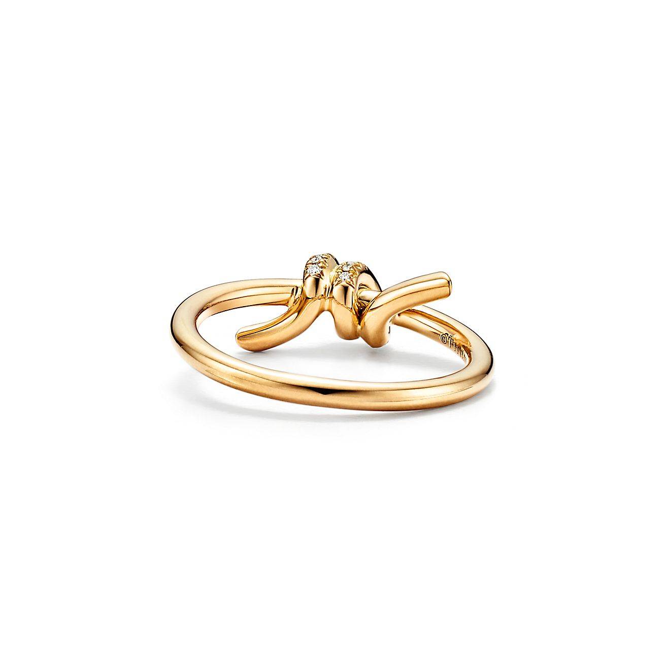 TIFFANY KNOT RING IN YELLOW GOLD WITH DIAMONDS