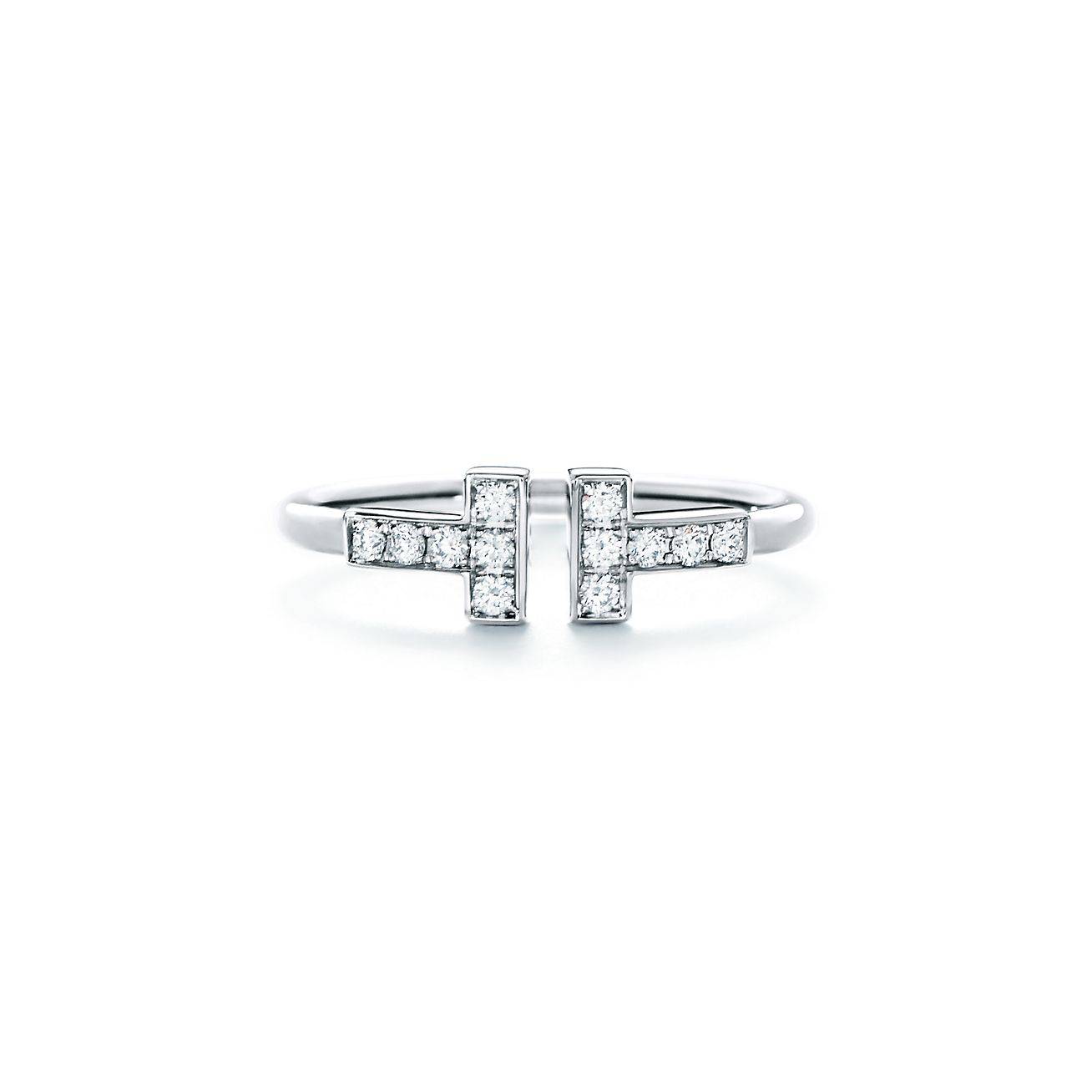 Tiffany T Diamond Wire Ring in 18k White Gold