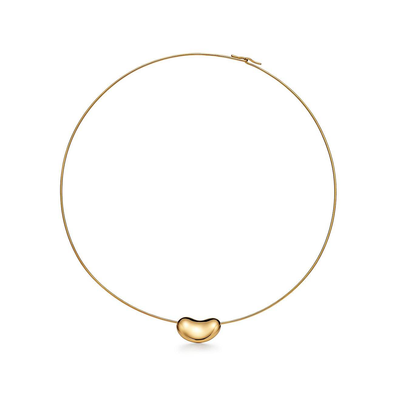 TIFFANY ELSA PERETTI® BEAN® DESIGN WIRE NECKLACE IN YELLOW GOLD, 20 MM