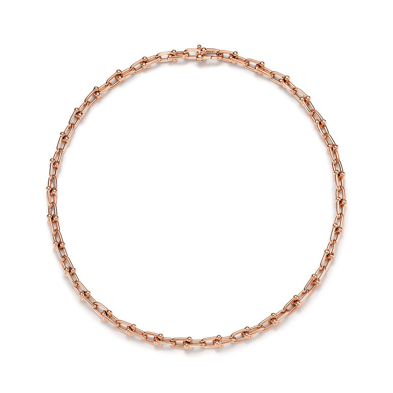 TIFFANY HARDWEAR MEDIUM LINK NECKLACE IN ROSE GOLD