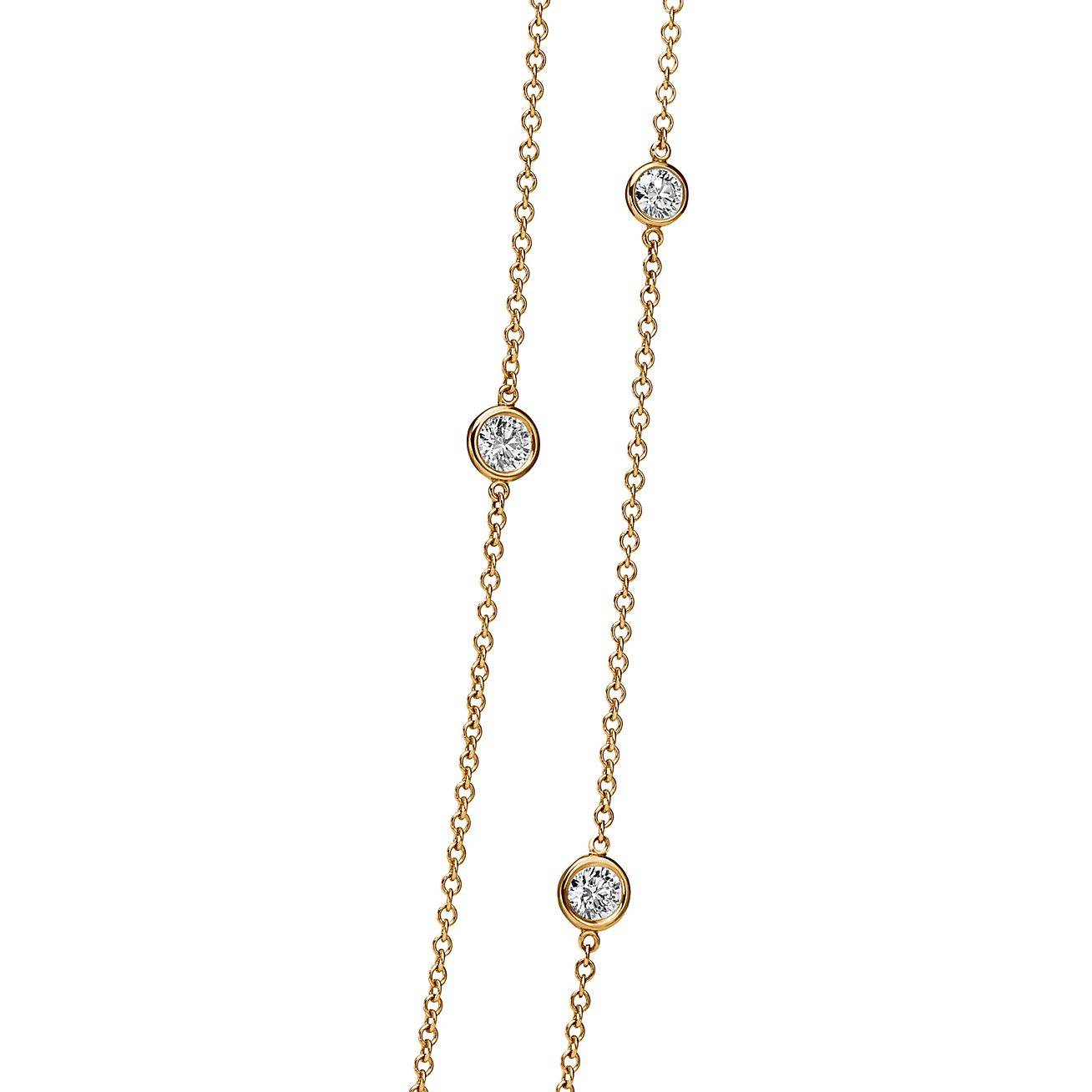 TIFFANY  ELSA PERETTI® DIAMONDS BY THE YARD® SPRINKLE NECKLACE IN YELLOW GOLD WITH DIAMONDS