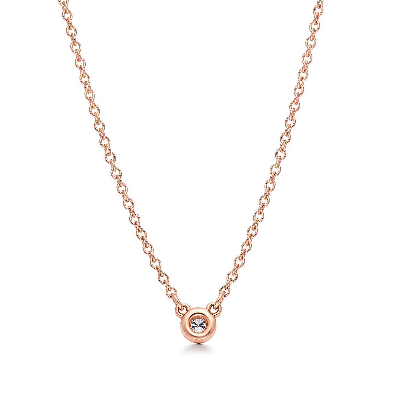 TIFFANY  ELSA PERETTI® DIAMONDS BY THE YARD® SINGLE DIAMOND PENDANT IN ROSE GOLD