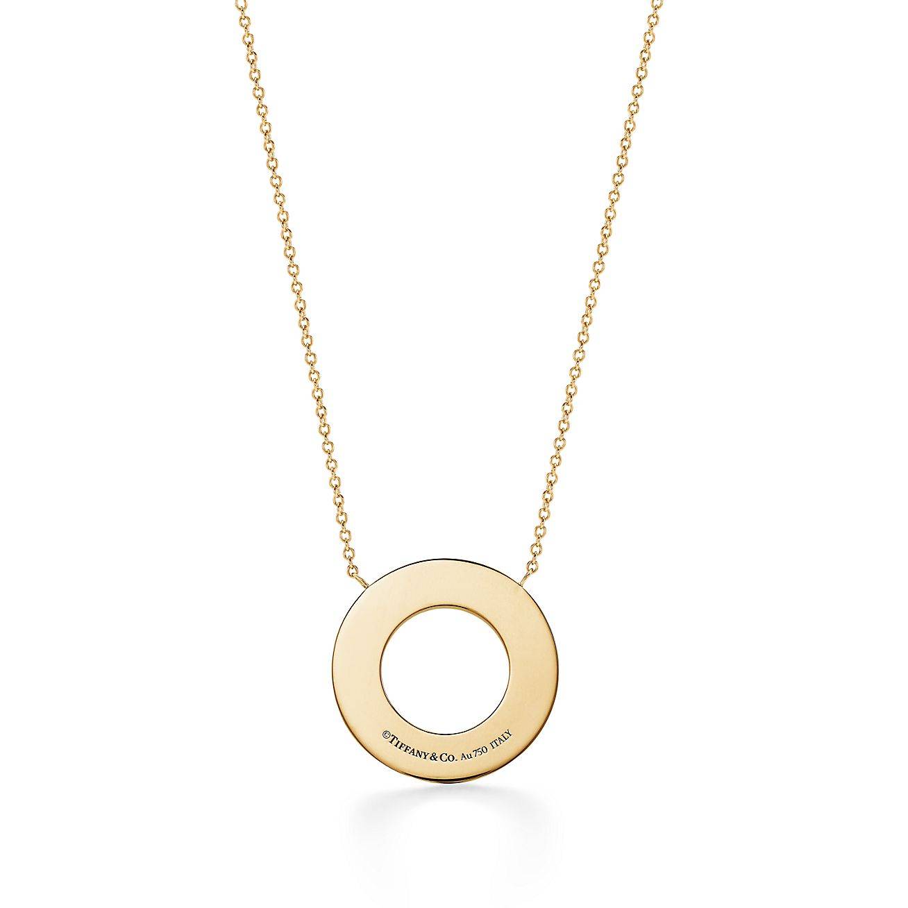 Tiffany T Diamond Circle Pendant in 18k Rose Gold