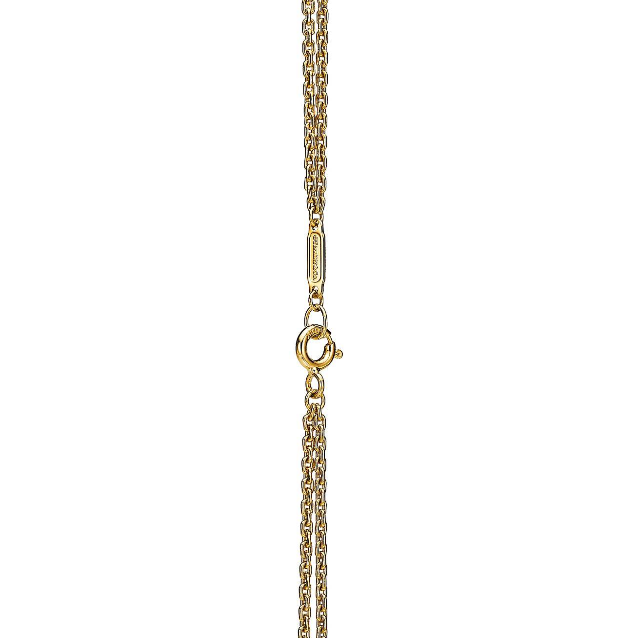 TIFFANY HARDWEAR LINK PENDANT IN YELLOW GOLD WITH PAVÉ DIAMONDS