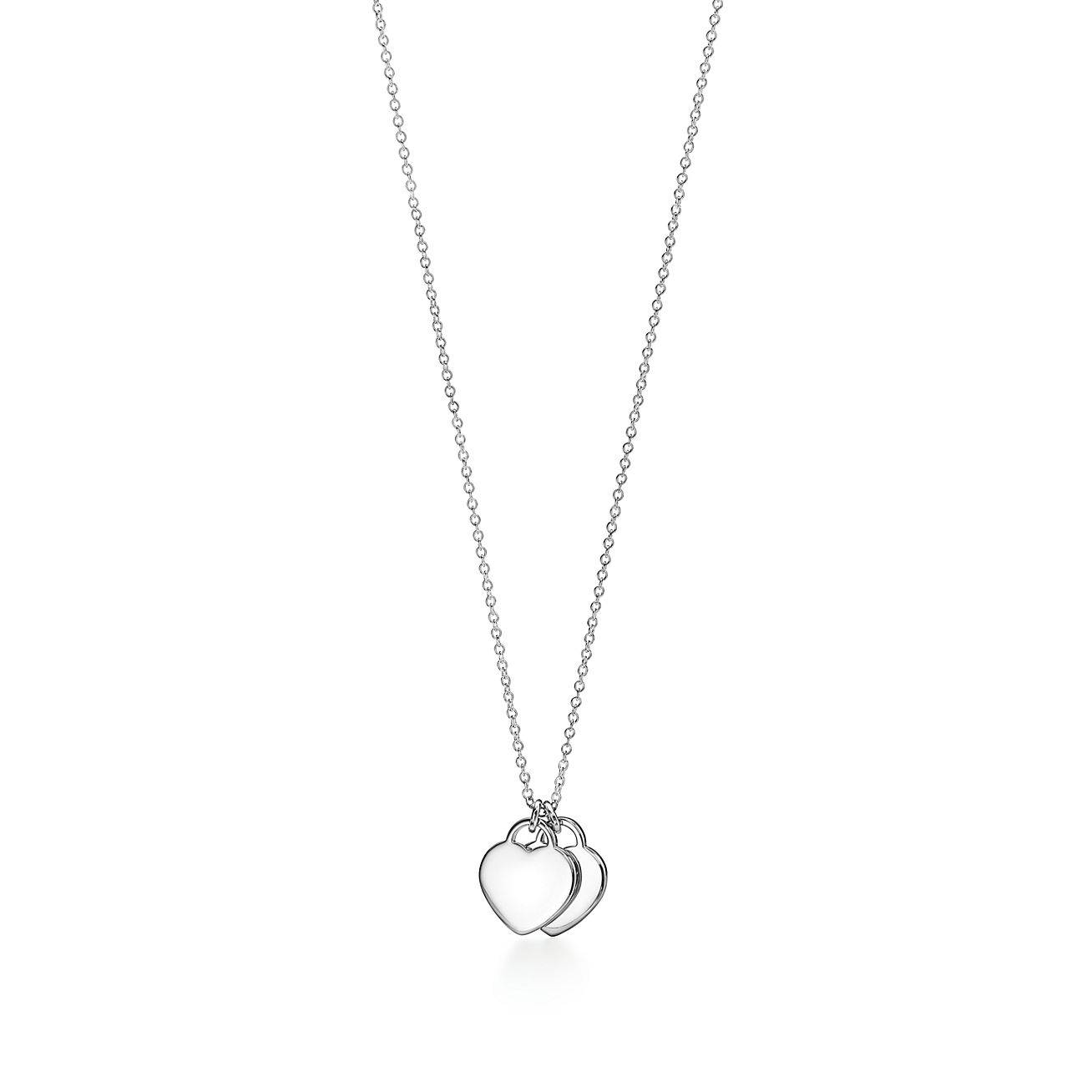 TIFFANY RETURN TO TIFFANY® HEART PENDANT IN SILVER, TIFFANY BLUE® WITH A DIAMOND, MINI