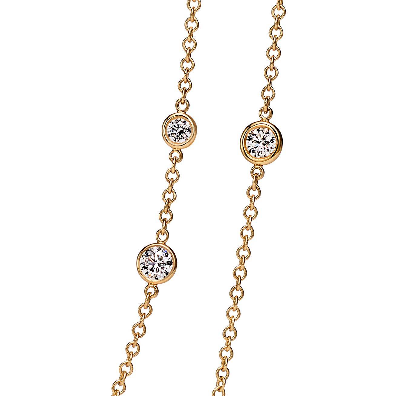 TIFFANY  ELSA PERETTI® DIAMONDS BY THE YARD® SPRINKLE NECKLACE IN YELLOW GOLD WITH DIAMONDS