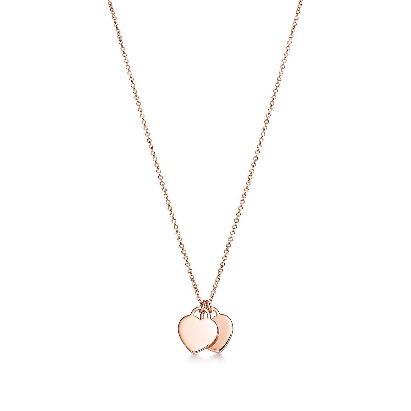 TIFFANY RETURN TO TIFFANY® DOUBLE HEART TAG PENDANT IN ROSE GOLD, MINI