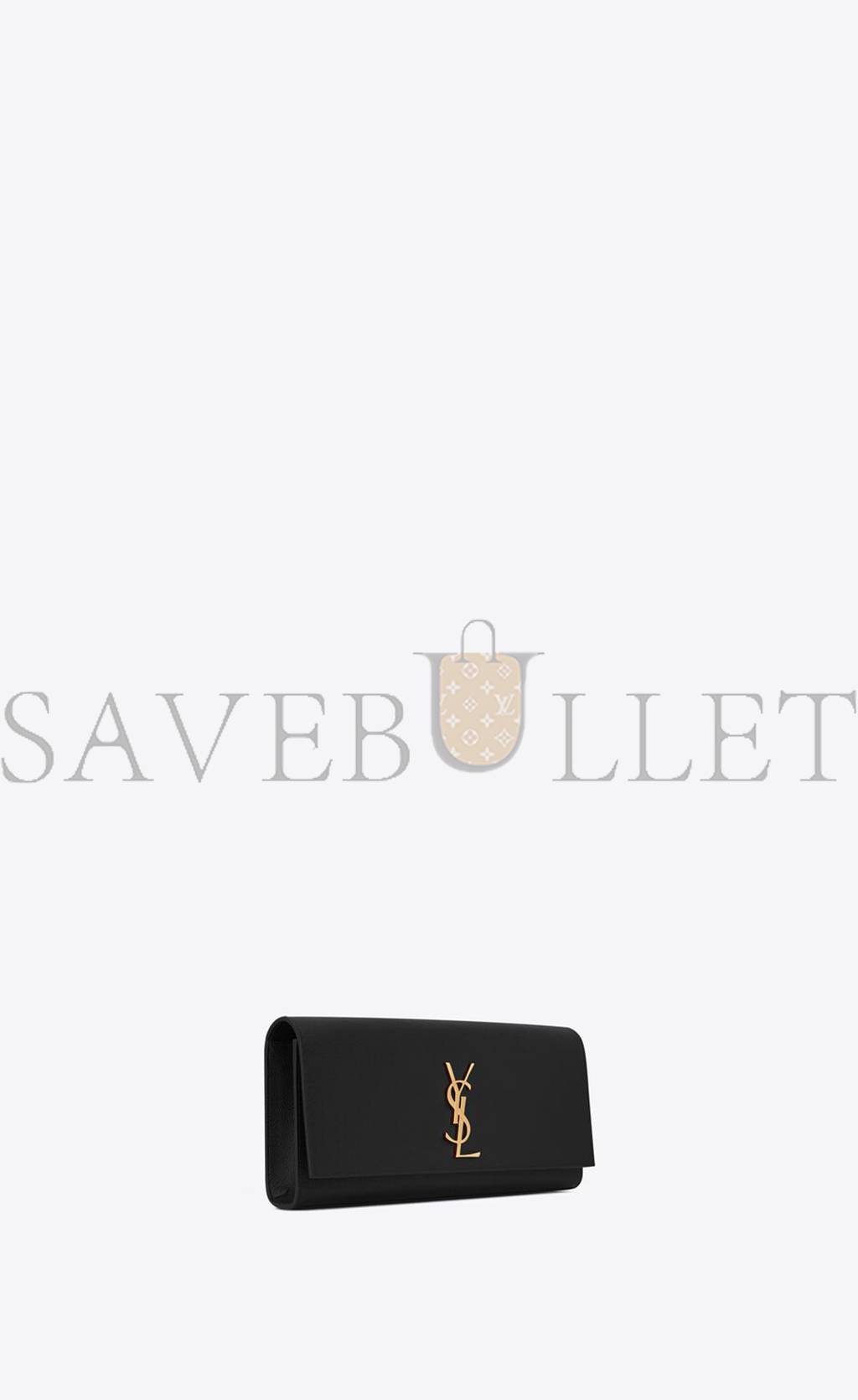 YSL KATE CLUTCH IN GRAIN DE POUDRE EMBOSSED LEATHER 326079BOW0J1000 (27*12.5*5cm)