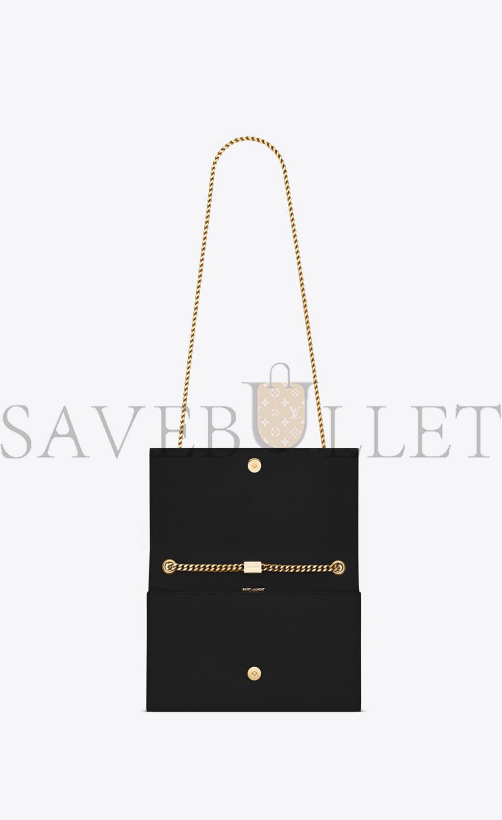 YSL KATE MEDIUM CHAIN BAG WITH TASSEL IN GRAIN DE POUDRE EMBOSSED LEATHER 354119BOW0J1000 (24*14.5*5.5cm)