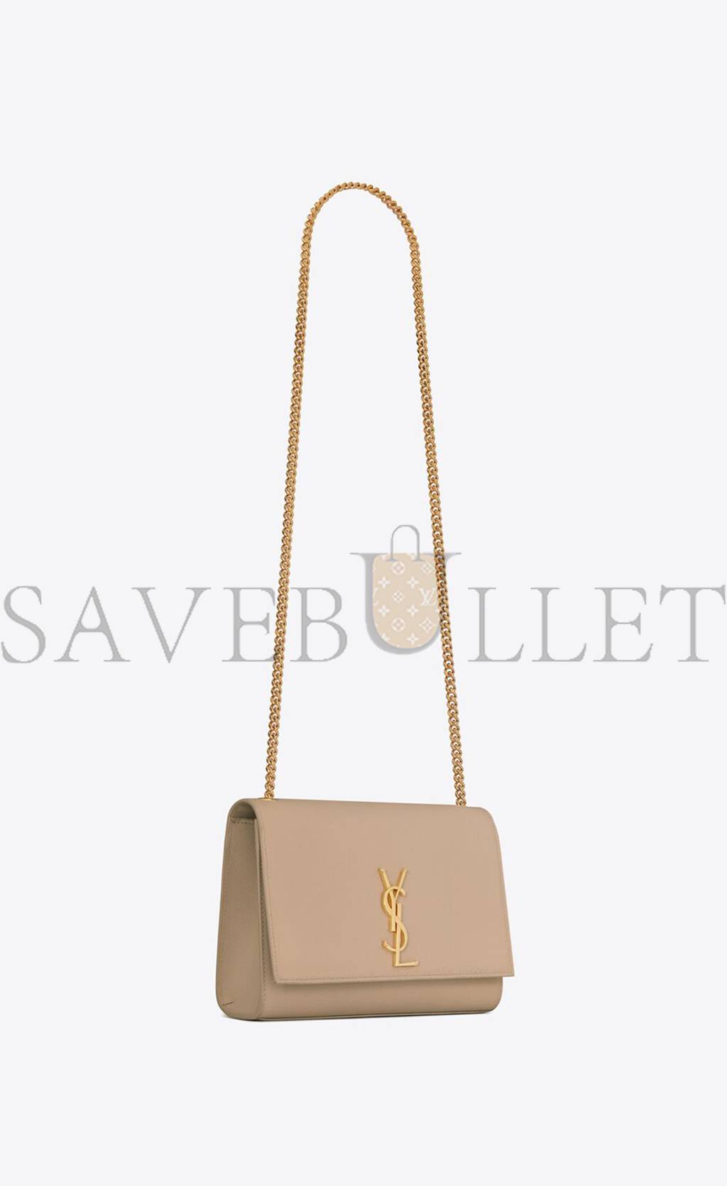 YSL KATE MEDIUM CHAIN BAG IN GRAIN DE POUDRE EMBOSSED LEATHER 364021BOW0J2721 (24*14.5*5.5cm)