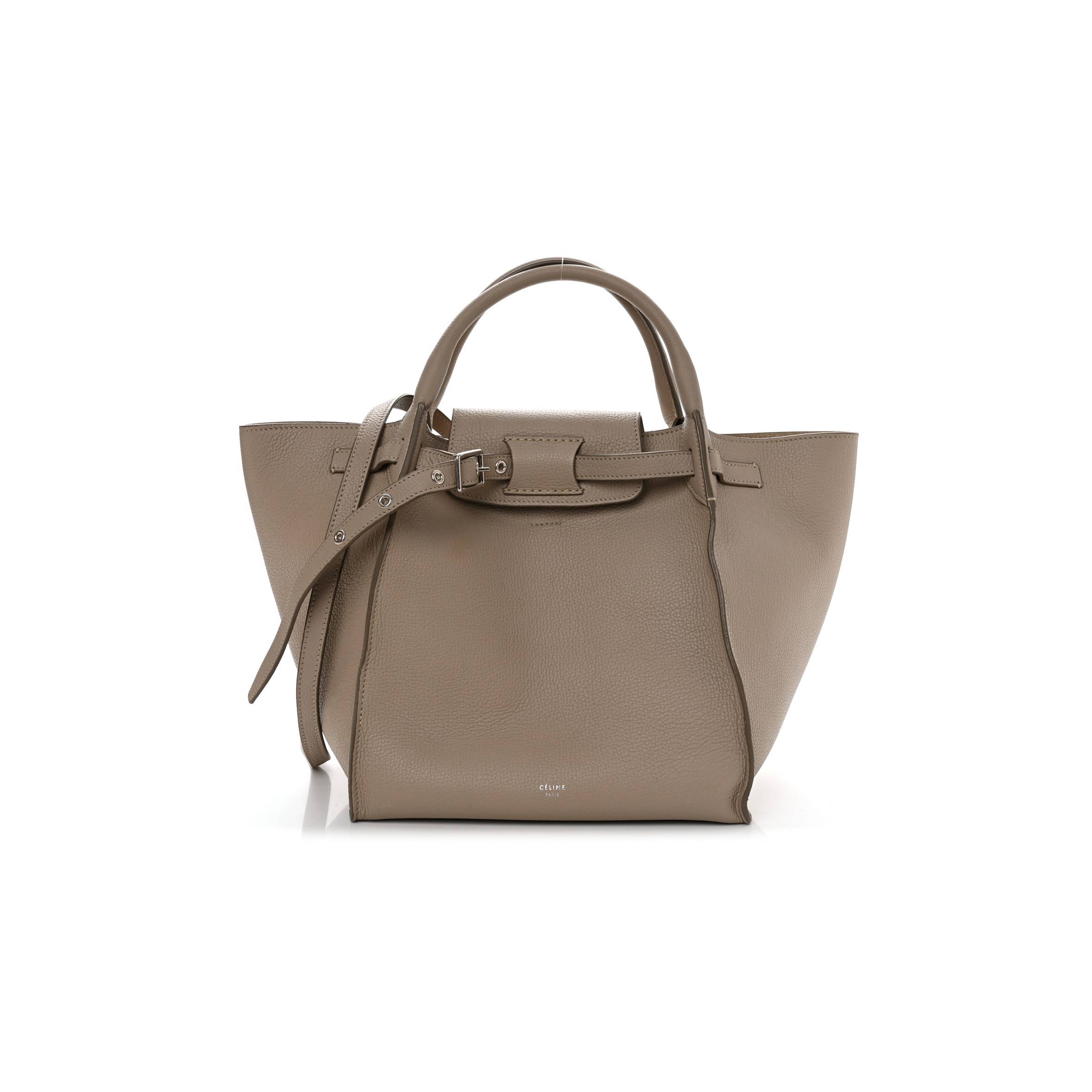 CELINE SUPPLE GRAINED CALFSKIN SMALL BIG BAG LIGHT TAUPE (27*23*21cm)