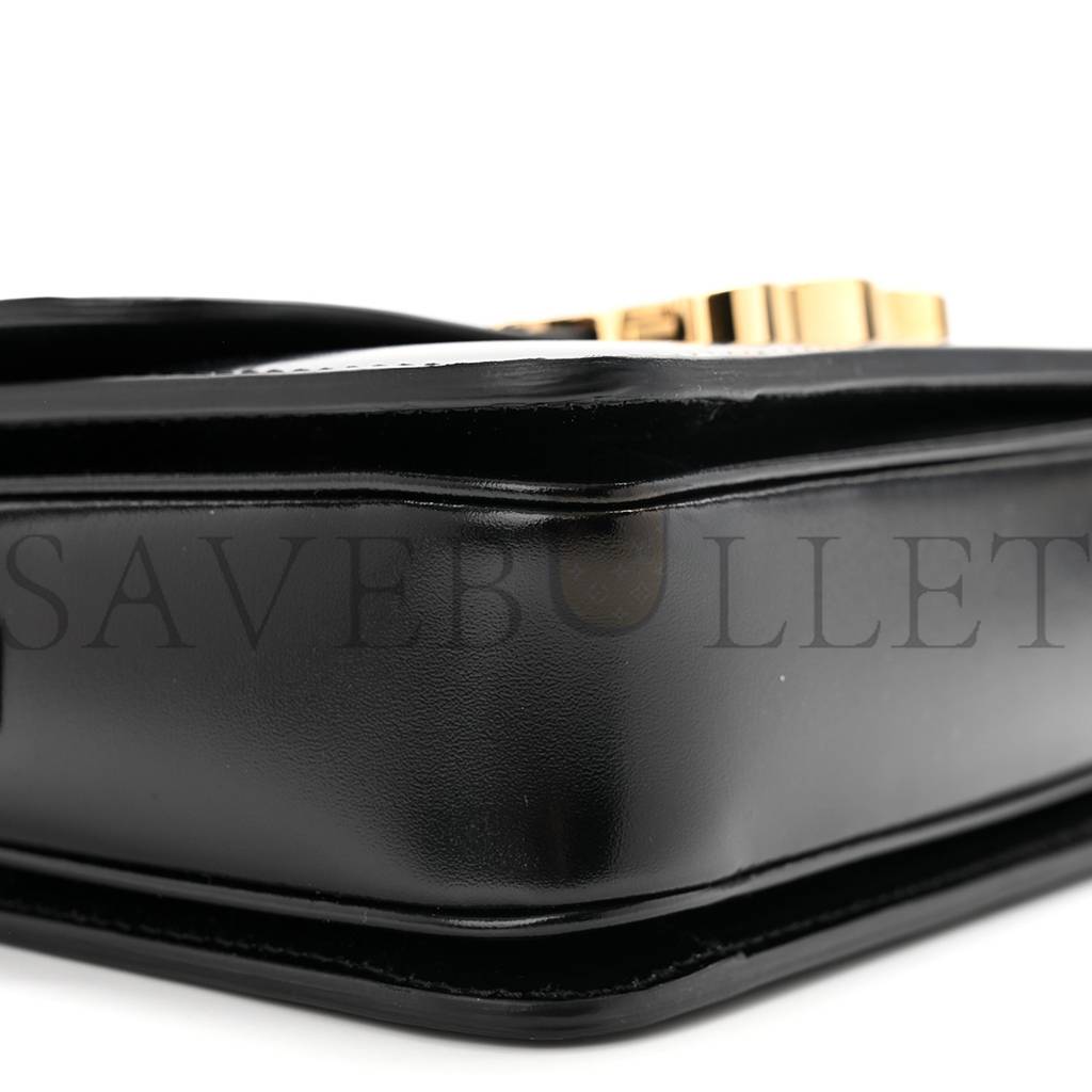 CELINE SHINY CALFSKIN TEEN TRIOMPHE BLACK (18*13*6cm)