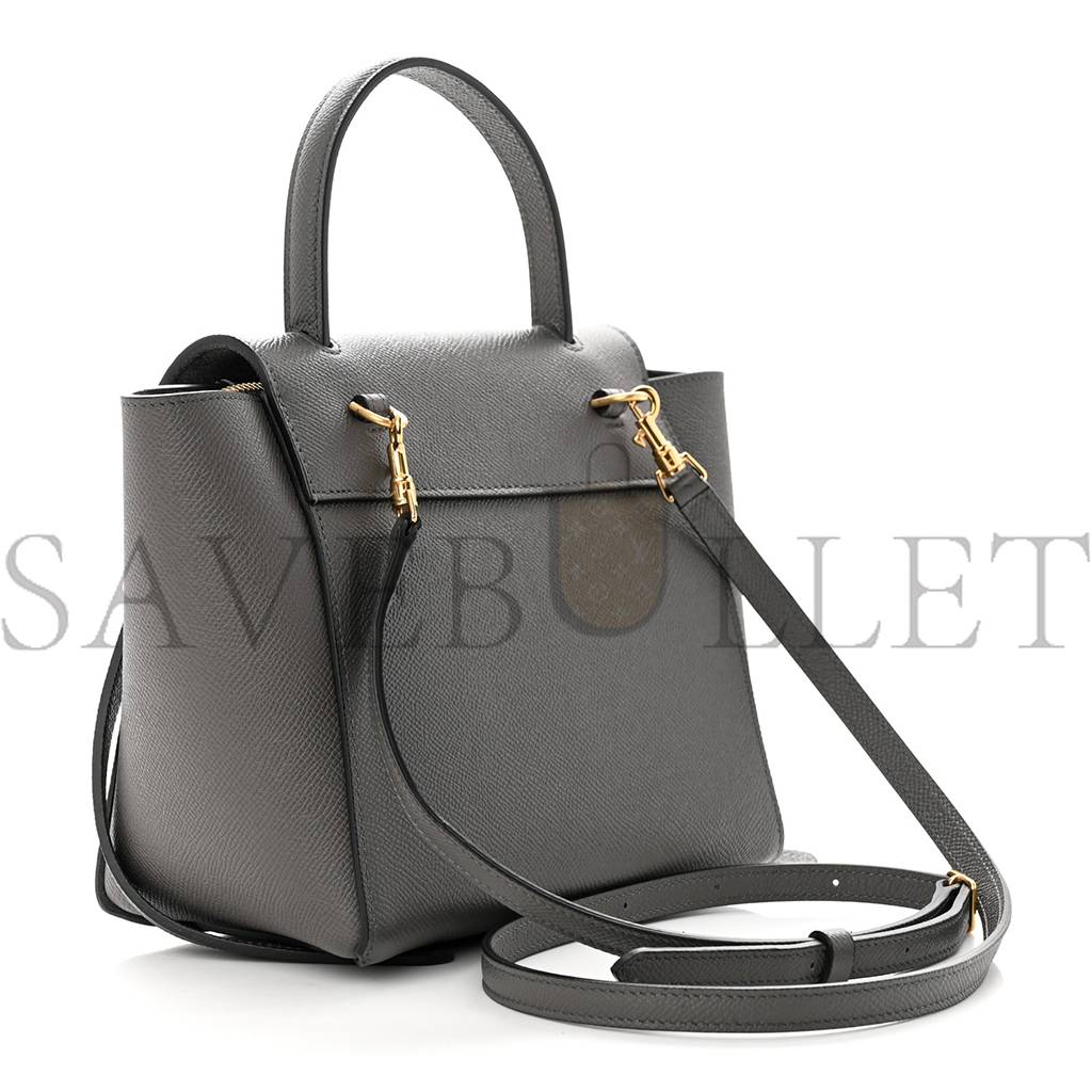 CELINE GRAINED CALFSKIN NANO BELT BAG GREY (20*17*11cm)