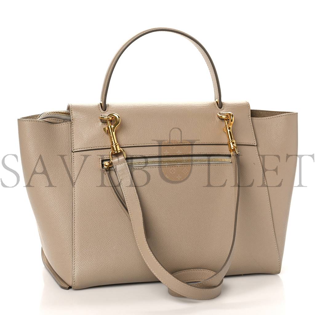 CELINE GRAINED CALFSKIN MINI BELT BAG LIGHT TAUPE (27*23*17cm)