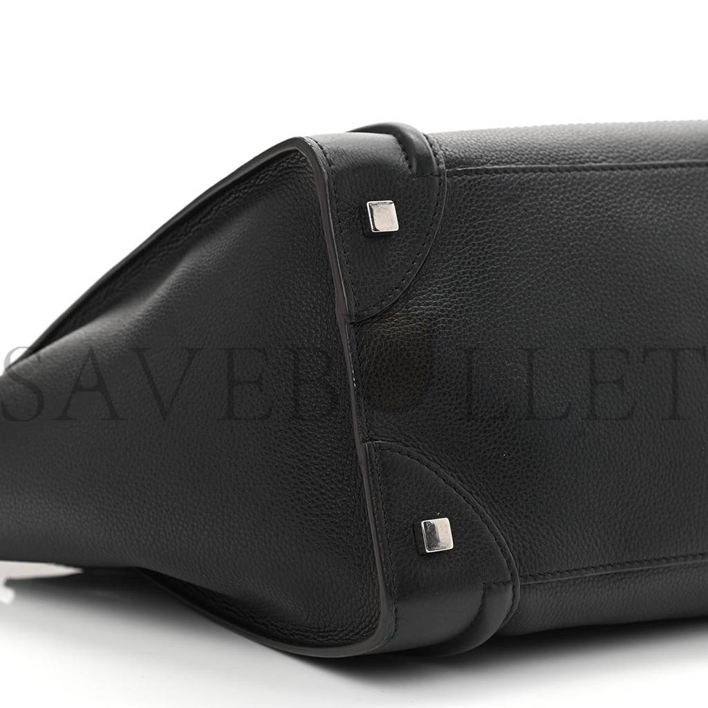 CELINE DRUMMED CALFSKIN MICRO LUGGAGE BLACK (26*26*14cm)