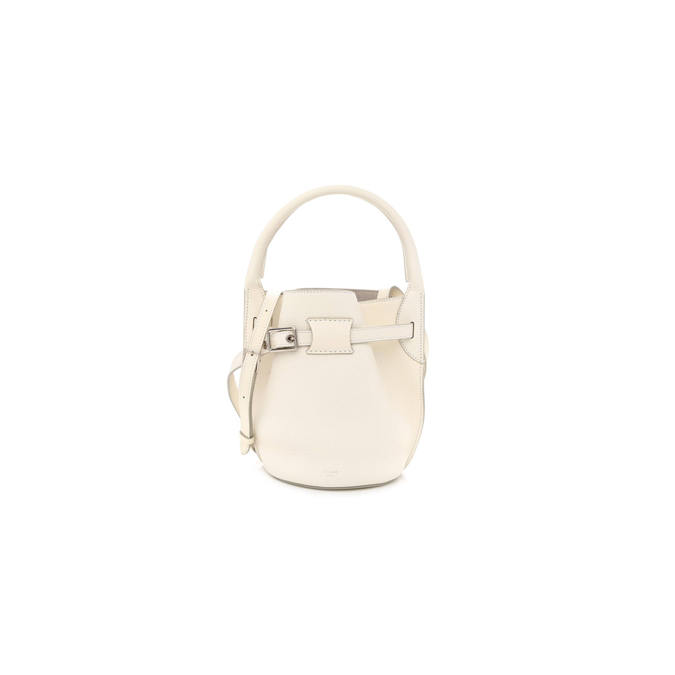 CELINE SUPPLE GRAINED CALFSKIN NANO BIG BAG BUCKET WHITE (20*15*15cm)