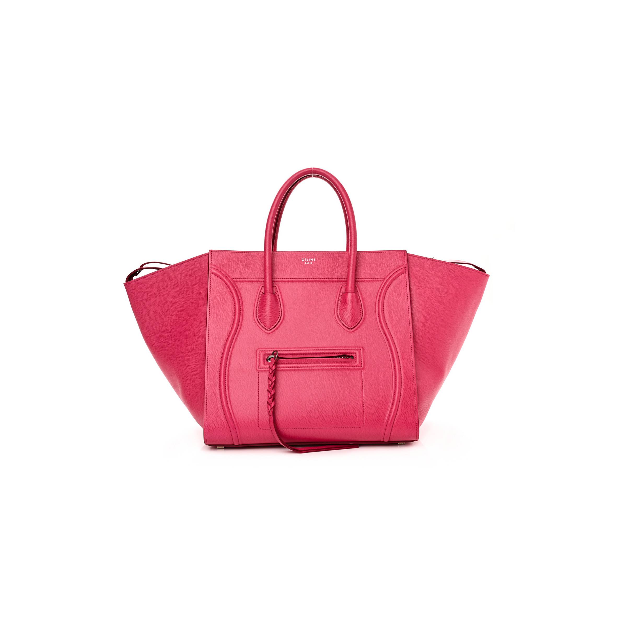 CELINE GRAINED CALFSKIN MEDIUM PHANTOM LUGGAGE FUCHSIA (30*27*25cm)