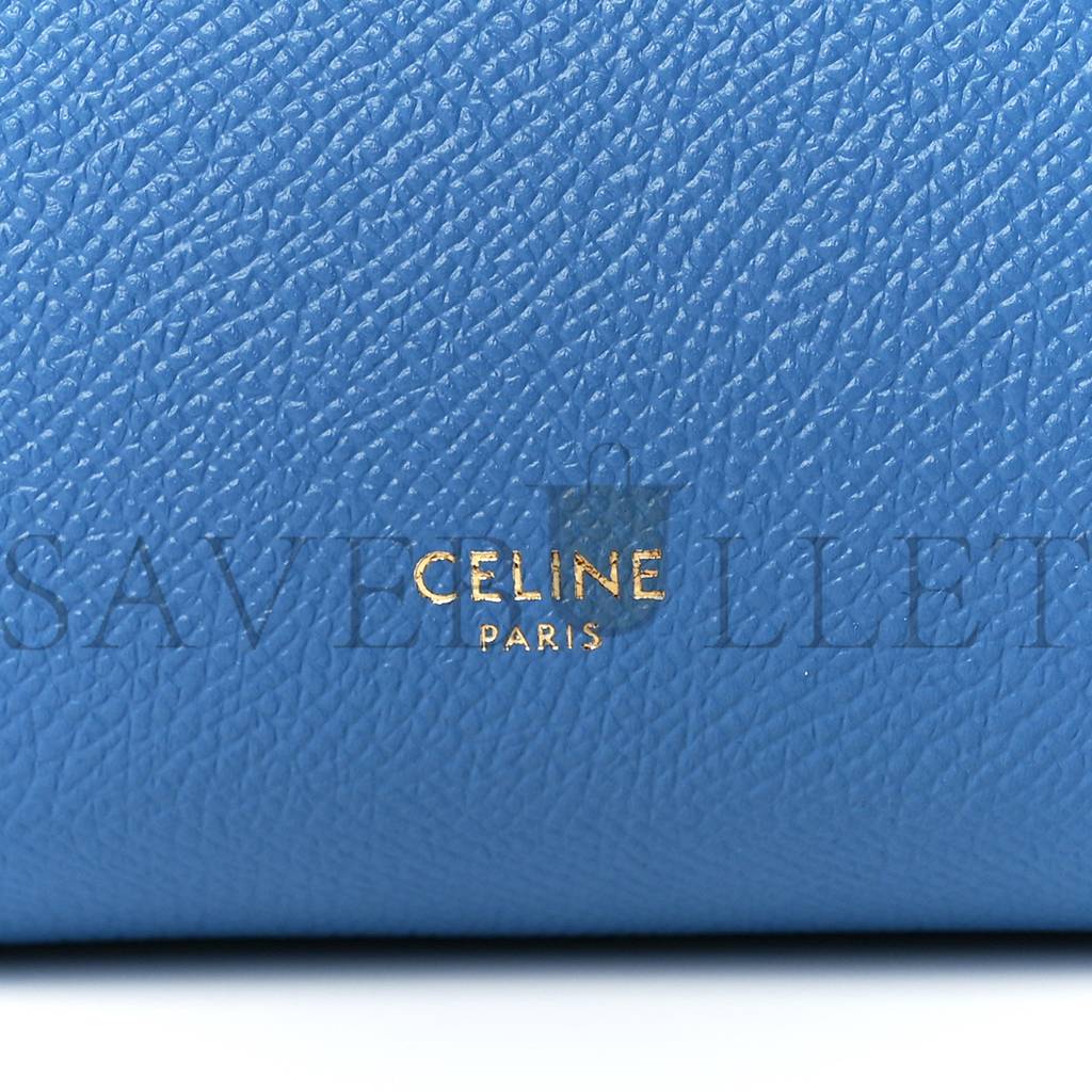 CELINE GRAINED CALFSKIN NANO BELT BAG BLUE (20*19*11cm)