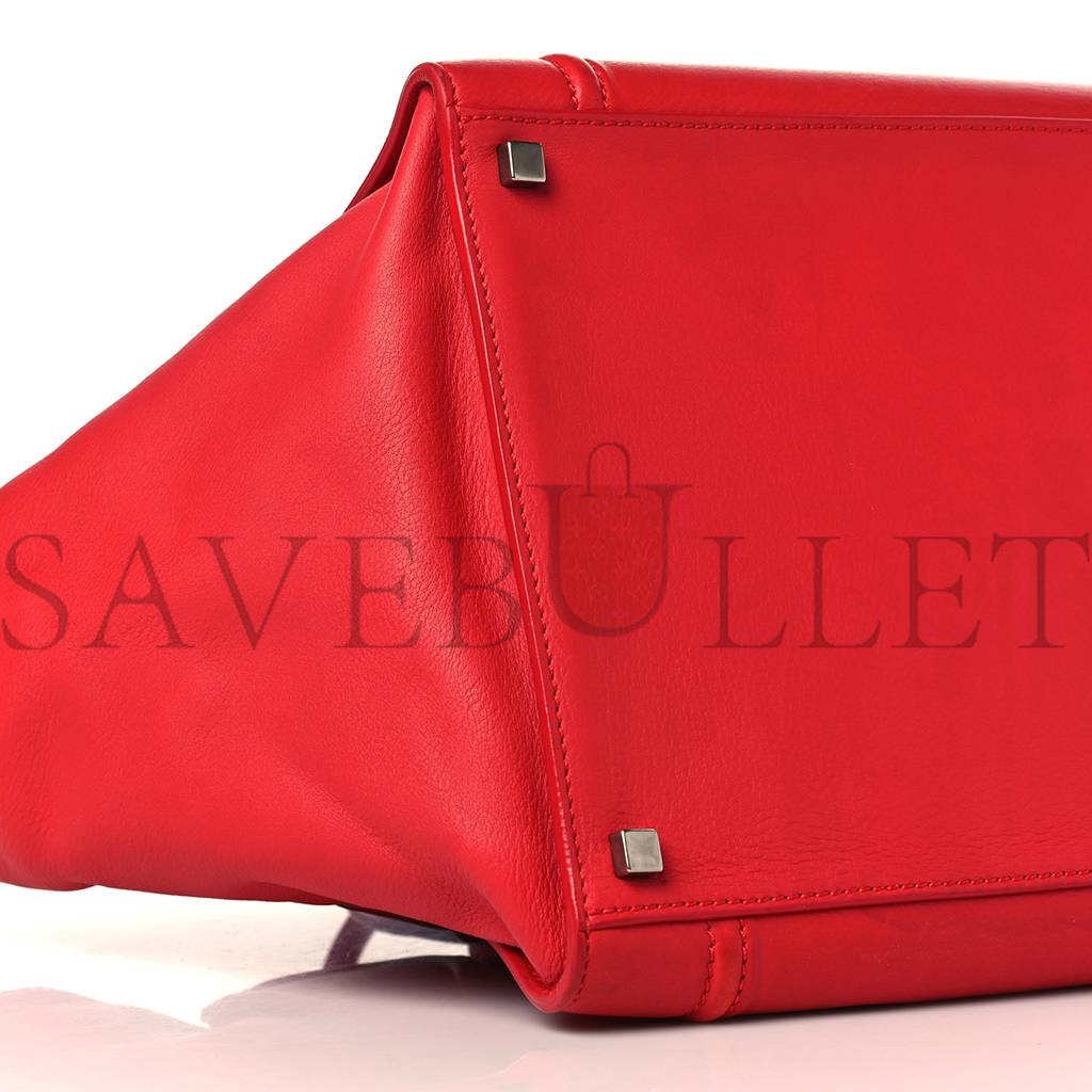 CELINE SUPPLE CALFSKIN MEDIUM PHANTOM LUGGAGE VERMILLION (29*28*25cm)