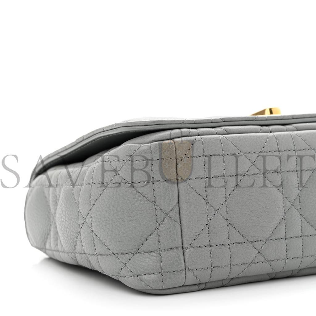 DIOR CALFSKIN CANNAGE SMALL CARO BAG GREY (20*12*7cm)