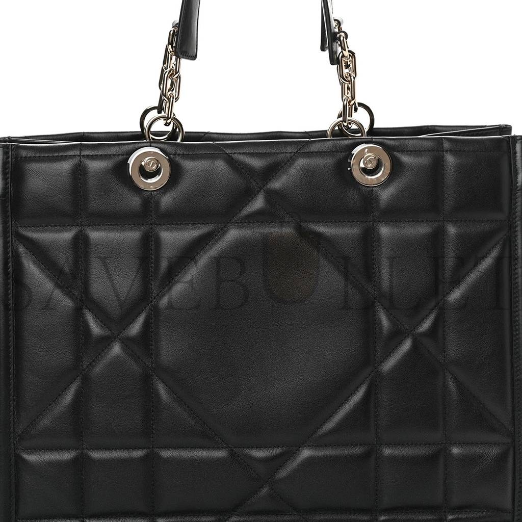 DIOR CALFSKIN ARCHICANNAGE MEDIUM ESSENTIAL TOTE BLACK (36*27*17.1cm)