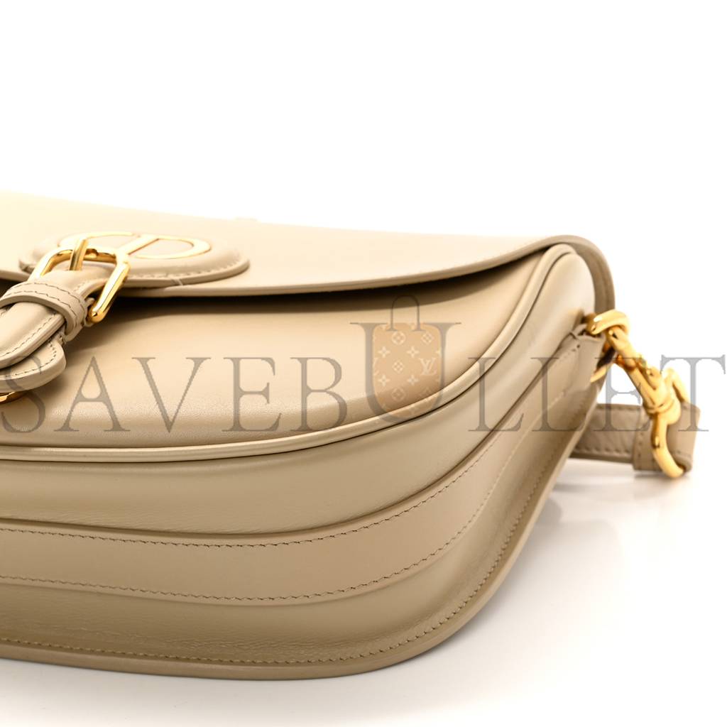 DIOR BOX CALFSKIN MEDIUM BOBBY FLAP BEIGE (22*17*6.4cm)