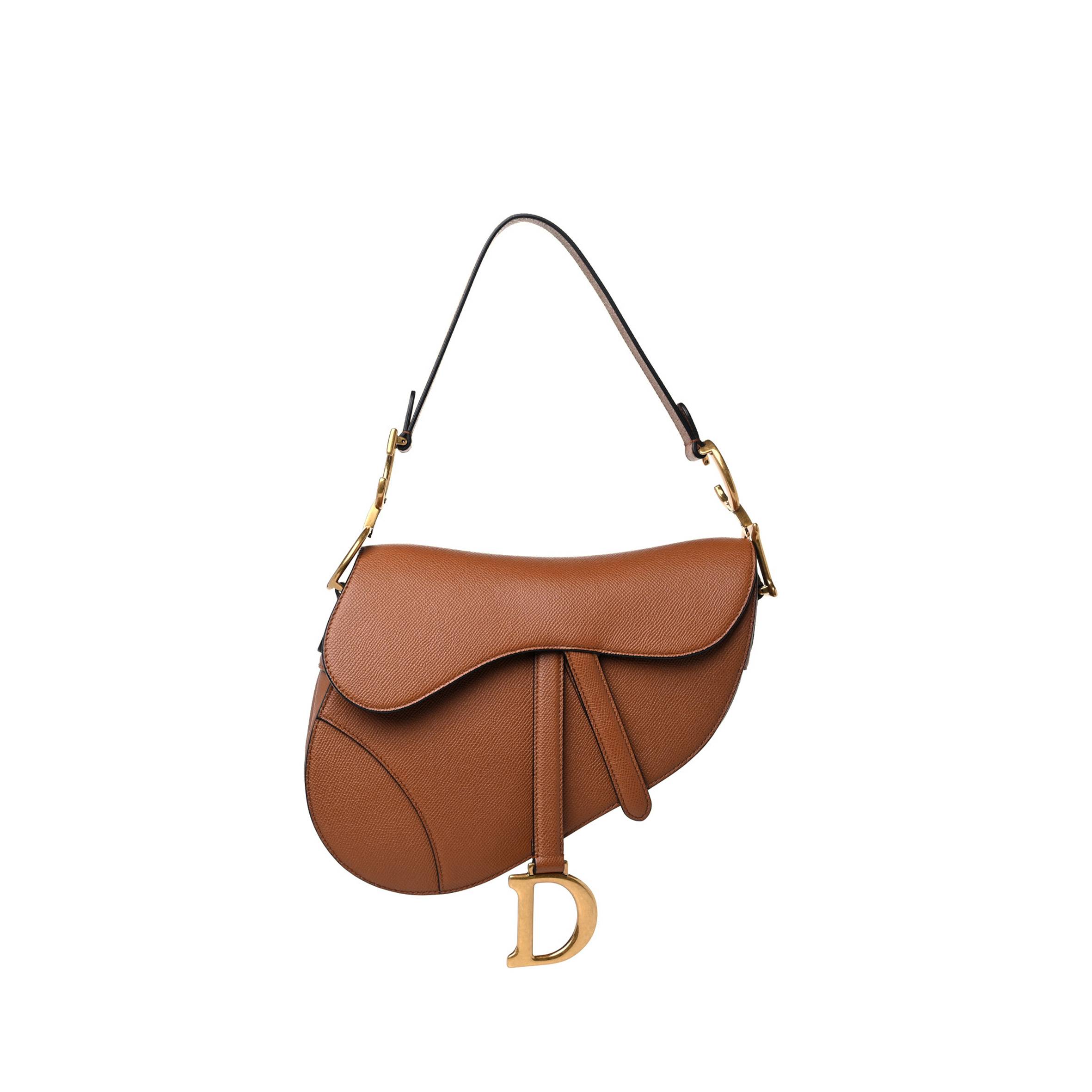 DIOR GRAINED CALFSKIN SADDLE BAG CAMELLO (24*20*6.4cm)